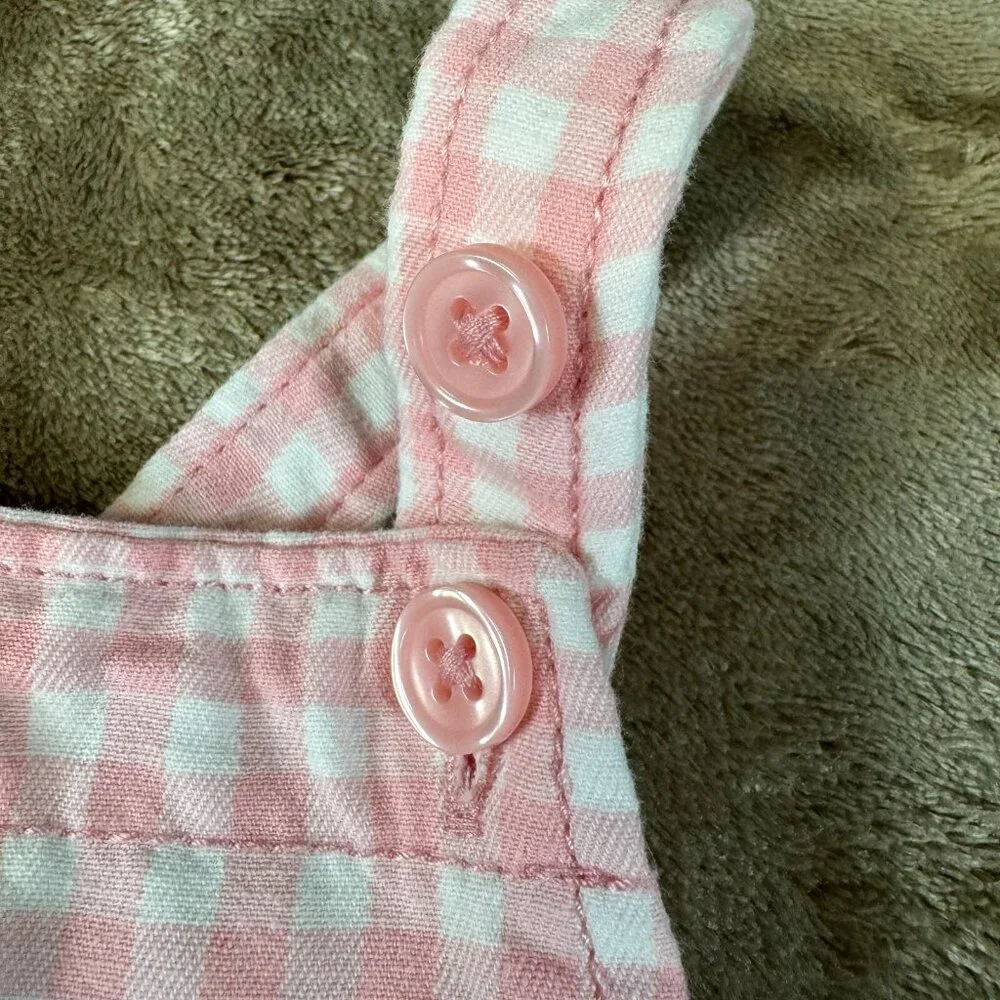 Carter's Just One You Baby Girls Gingham Bunny Overall Skirt Easter Pink 9M - Picture 8 of 11